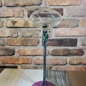 12" Murano Clear Glass Tabletop Floral Vase